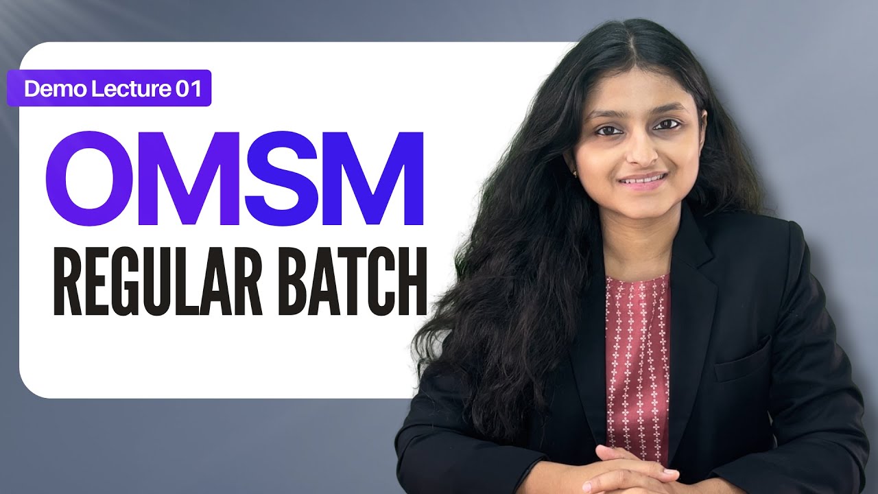CMA Inter OMSM Regular Batch Demo Lecture 1 | Dec 25, Jun 26, Dec 26 | Palak Sharma AIR 39