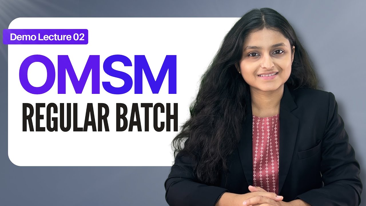 CMA Inter OMSM Regular Batch Demo Lecture 2 | Dec 25, Jun 26, Dec 26 | Palak Sharma AIR-39
