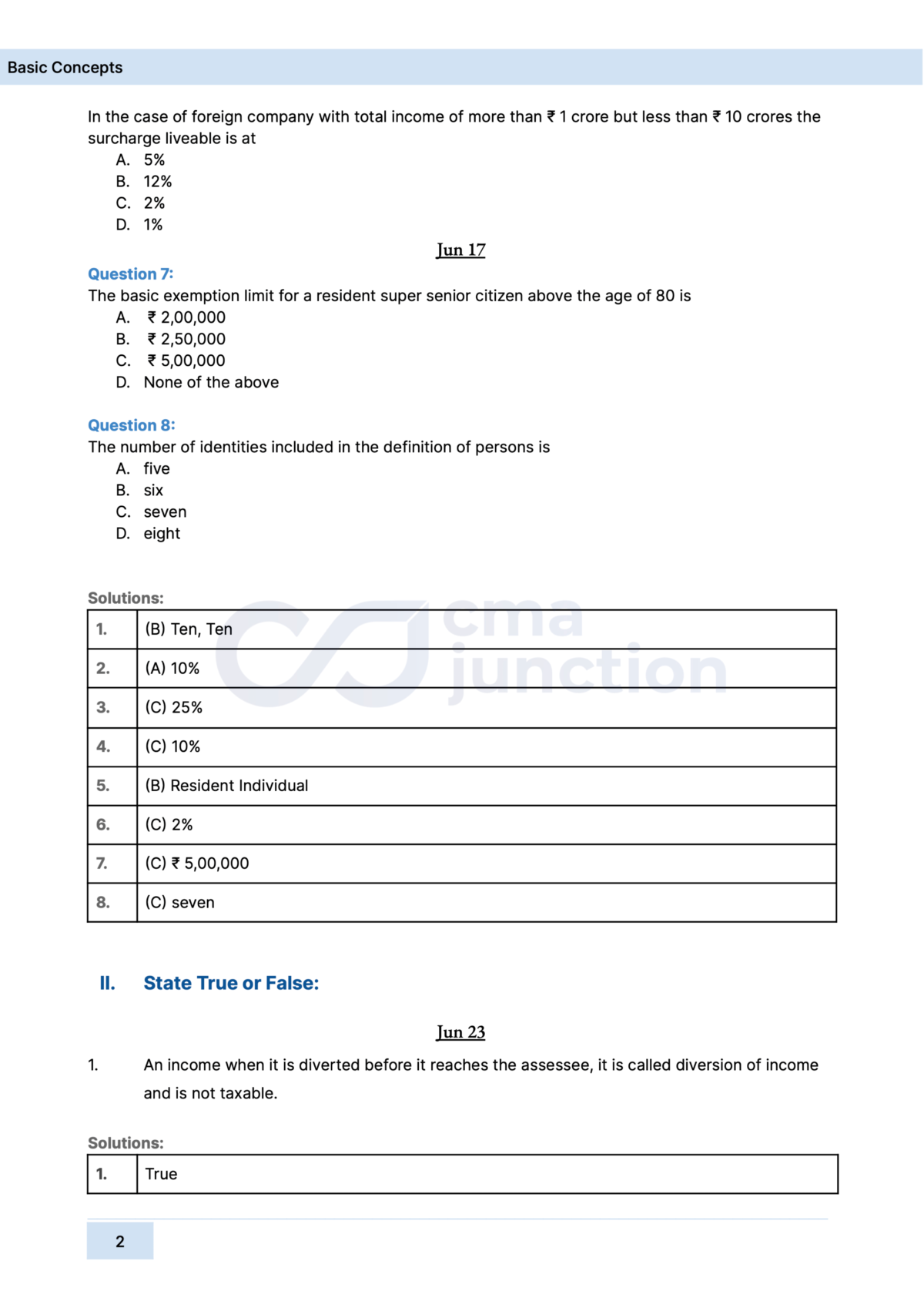 Direct Taxation Quest | Chapterwise Solved Exam Papers | 2016 Syllabus | December 2023